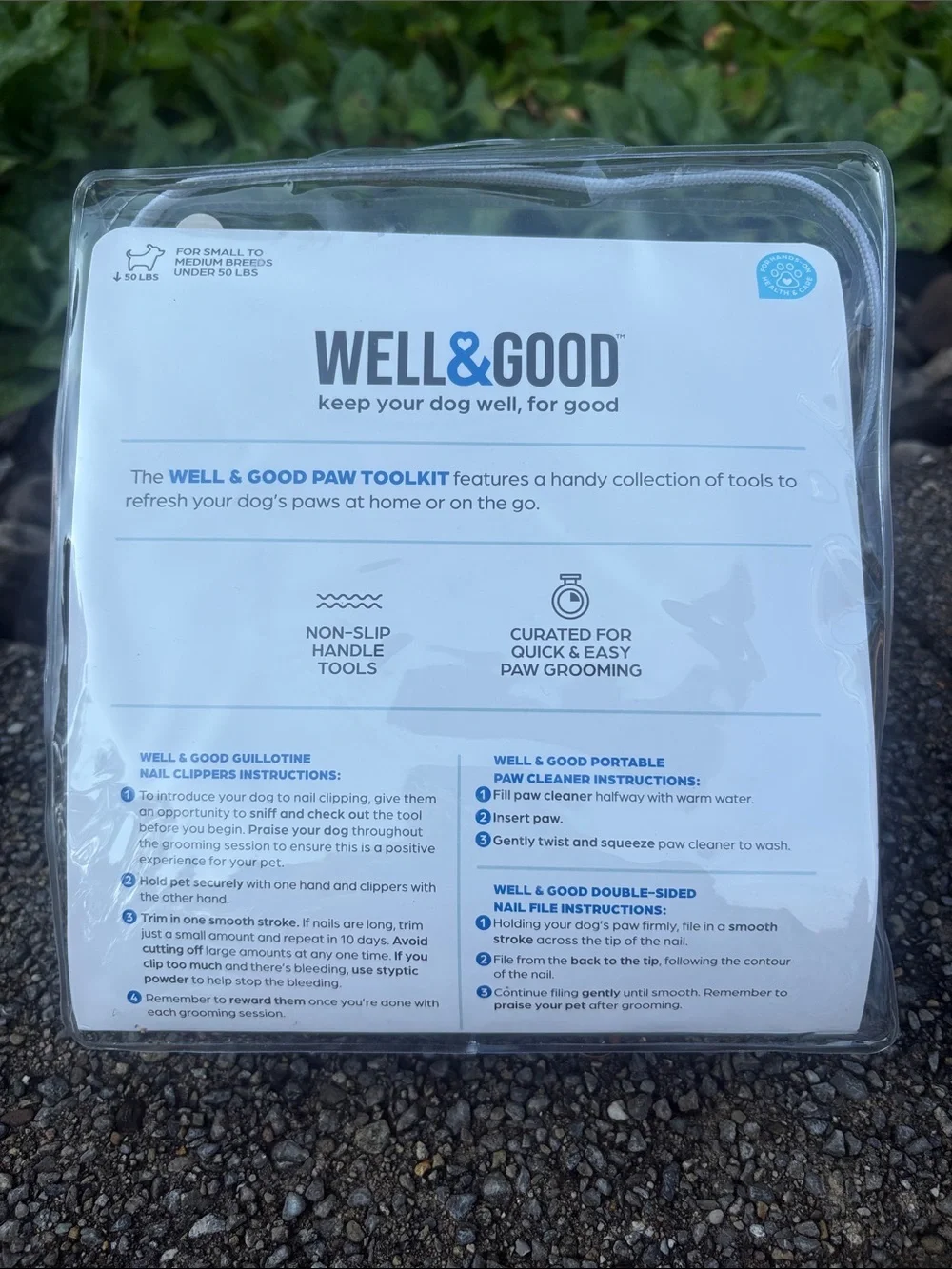 NWT Well & Good Pet On-The-Go Paw Cleaner Tool Kit for Small to Medium Dogs